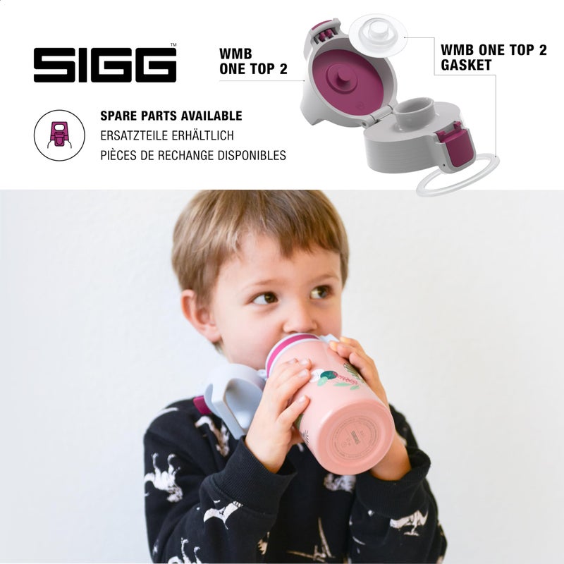 Sigg - Kids Water Bottle - Shield ONE Flora - Leakproof - Lightweight - BPA Free - Stainless Steel - Pink With Chameleon - 17 Oz - Image 4